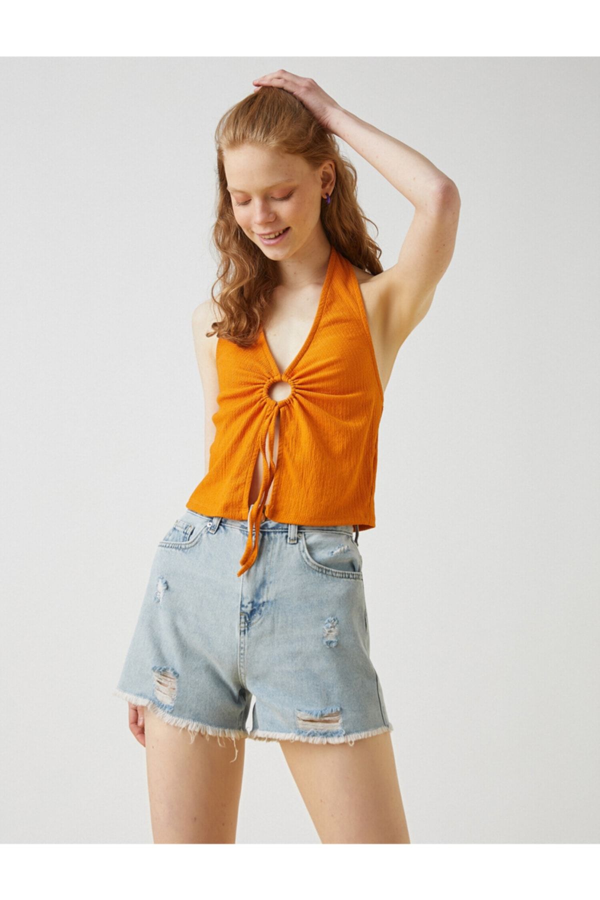 Koton Shorts Blau Hoher Bund ZL5589
