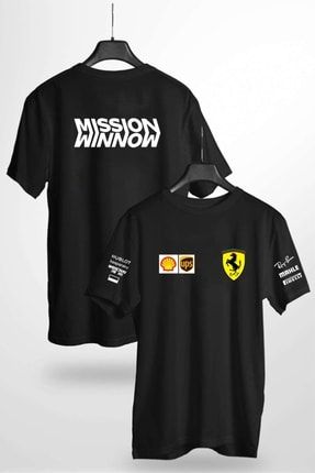 F1 Ferrari Tasarım Siyah Unısex Tshirt F1FERRARİTSHİRT