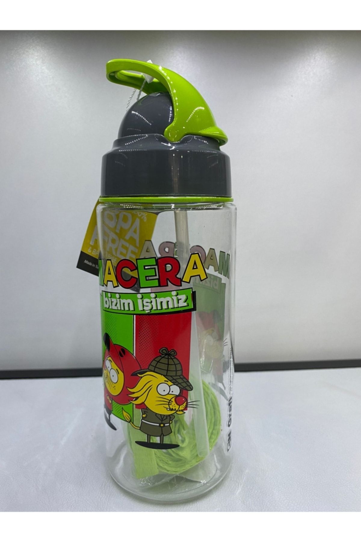 Gıpta-Kral Şakir Patterned Tritan Flask with Straw 500cc K025-3 1