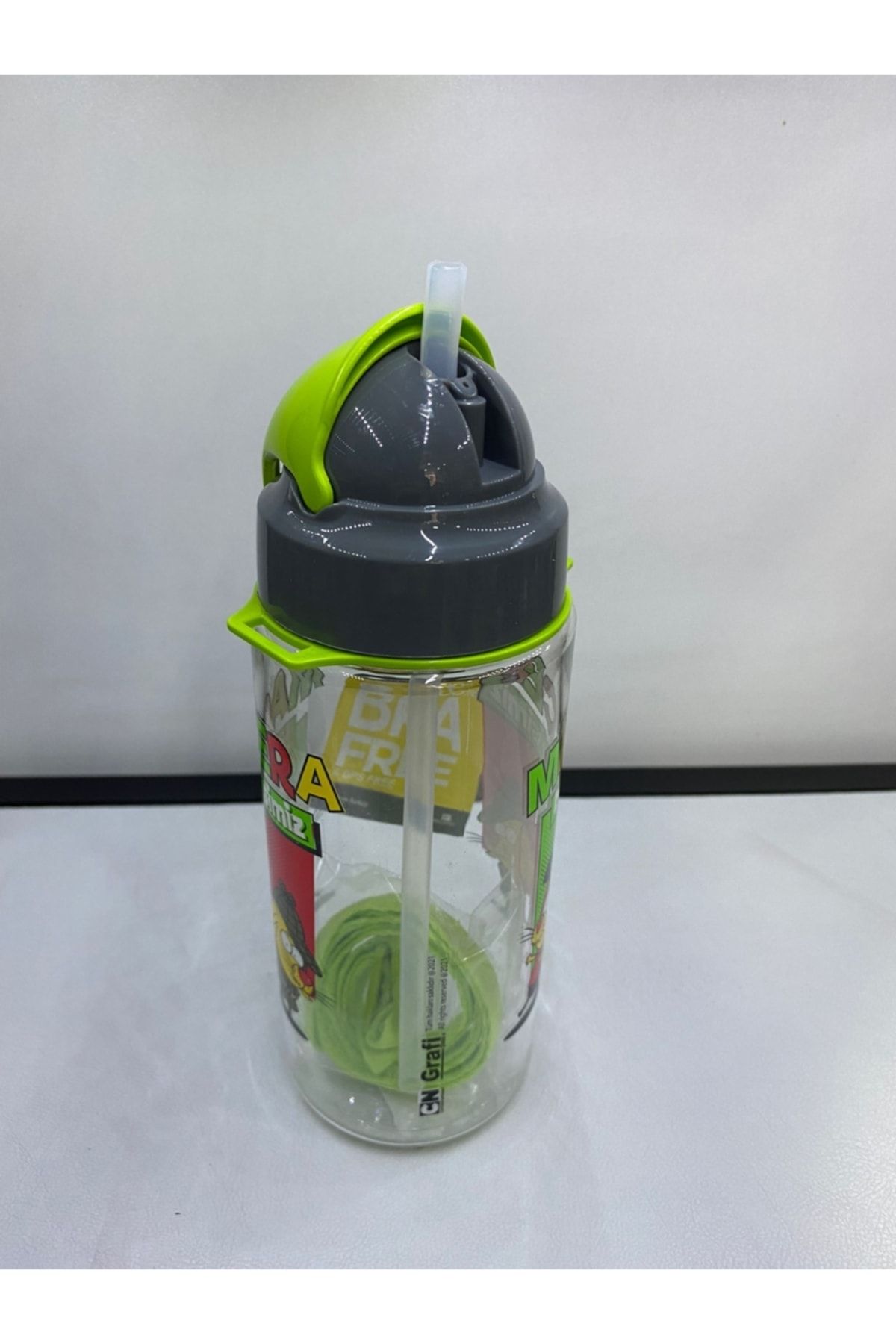 Gıpta-Kral Şakir Patterned Tritan Flask with Straw 500cc K025-3 2