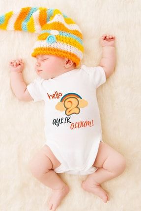 Özel Tasarım Bebek Zıbın Çıtçıtlı Body 2 Aylık Oldum zıbın530