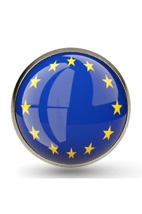 Avrupa Birliği Yaka Rozeti European Union Yıldızlı Bayrak Çelik Rozet RZT-1959