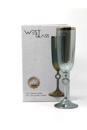 Westglass W440313ry Amore Yeşil Gold Kaplama Ayaklı Bardak 13014