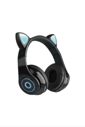Bluetooth Kulaküstü Kedili Işıklı Sevimli Kulaklık Kulaküstü Kablosuz Blutut Kulaklık P39M