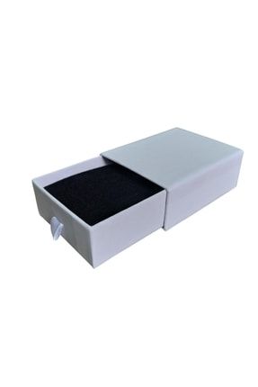 Beyaz Çekmeceli Kolye&set Karton Kutu 12 Li Paket (içi Süngerli) ÇEK-02B