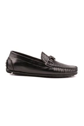 Siyah Hakiki Deri Erkek Loafer Ayakkabı BJHFB19751-SIYAH