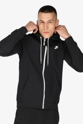 Modern Hoodie Full Zip Kapüşonlu Siyah Sweatshirt CU4455-010 FS