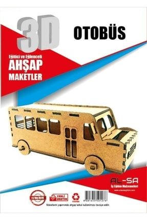 3d Ahşap Otobüs Maketi (boyanabilir) AHSP20