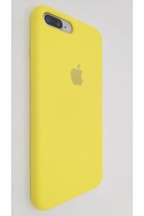 Iphone 7 / 8 Plus Uyumlu Sarı Lansman Içi Kadife Logolu Silikon Kılıf BRON002