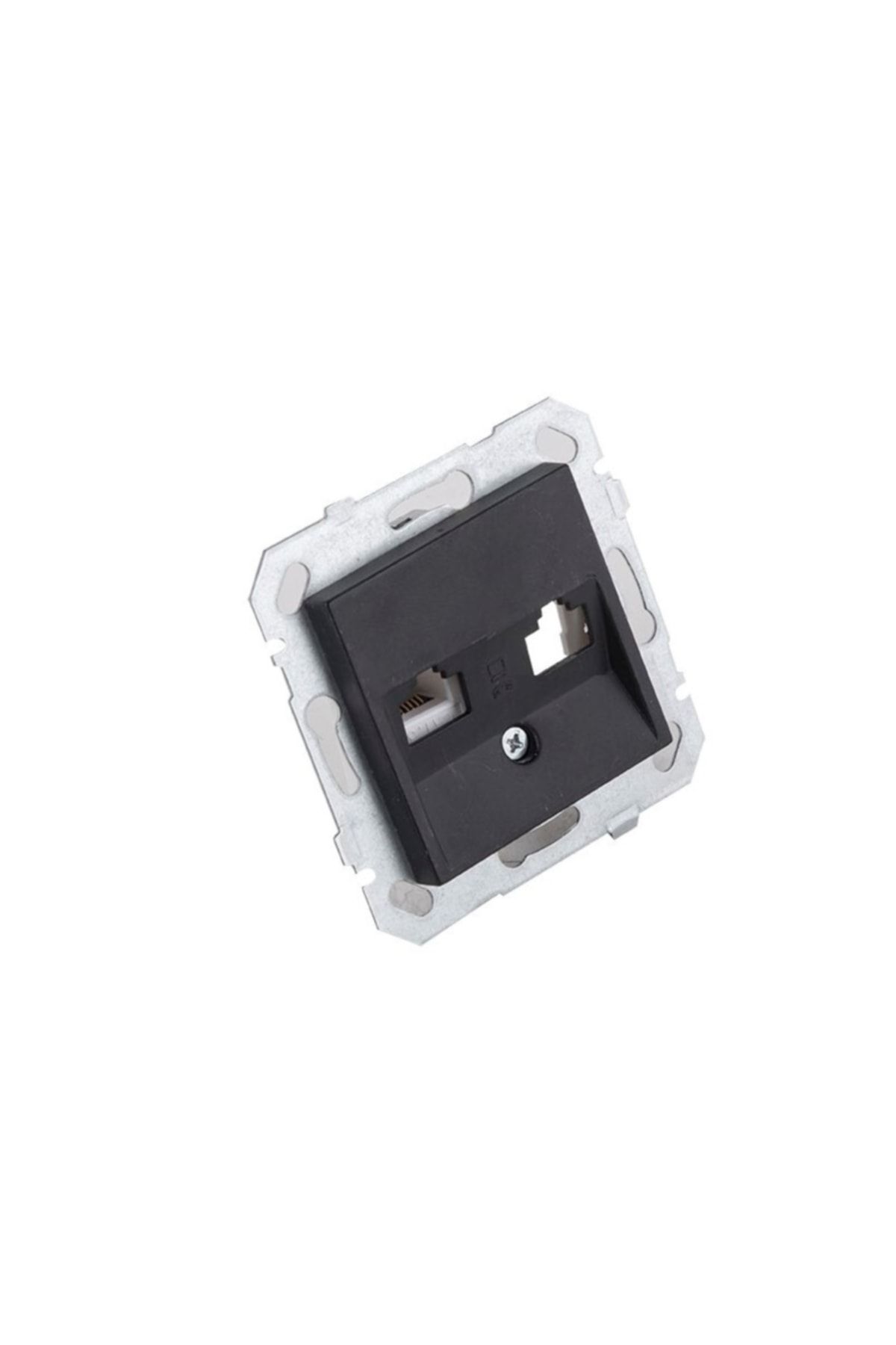Netelsan-Grounded Socket - Satellite Socket - Numeris Telephone Socket \ Black - Matte Silver 4