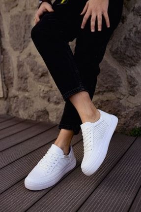 Yeni Sezon Erkek Tarz Casual Sneaker Günlük Spor Rahat Ayakkabı -beyaz-beyaz P1351S7760