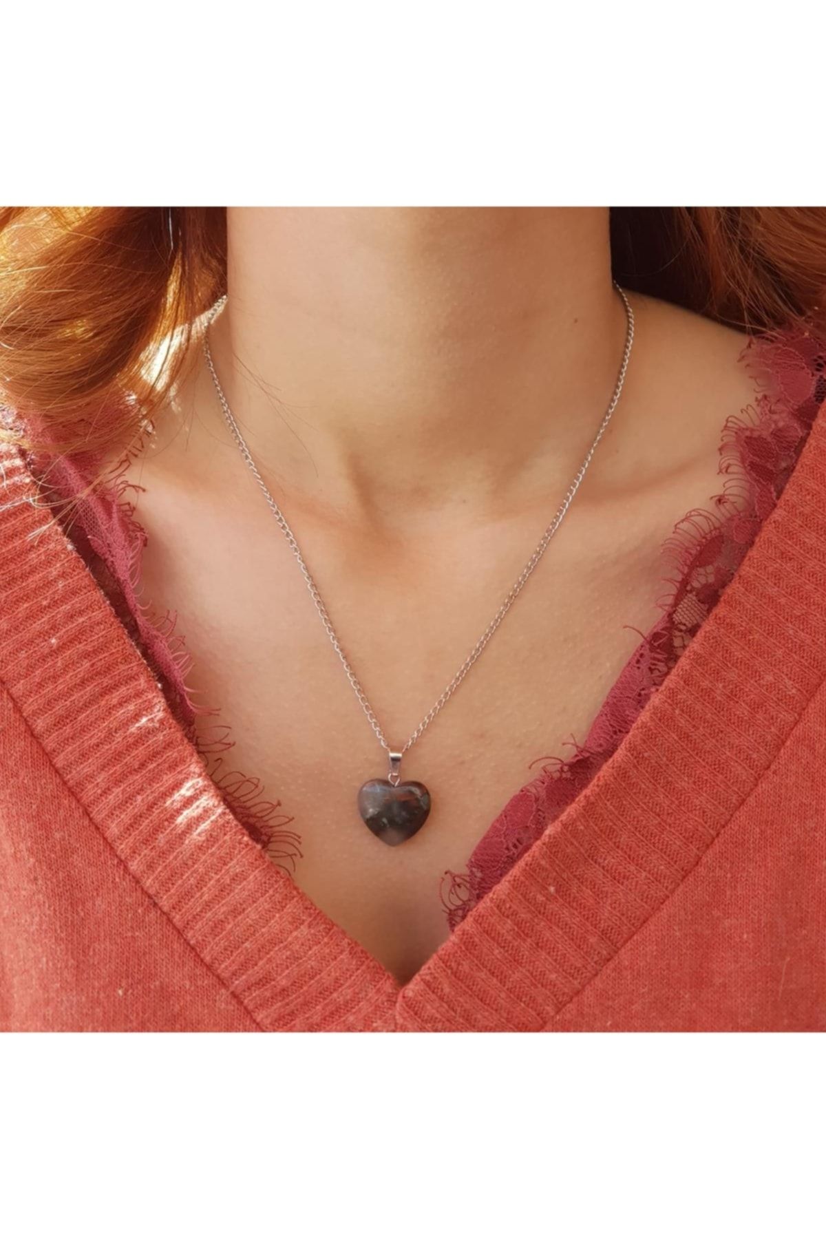 Handmade stone hot sale necklace