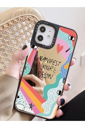 Iphone 12 Pro Uyumlu Manifest Your Vision Candy Desenli Aynalı Kılıf MFXSTYXVC5