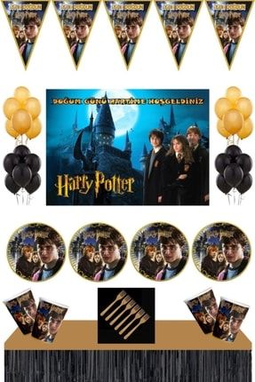 Harry Potter Parti Süsleri 8 Kişilik Afişli Masa Etekli Harry Potter Doğum Günü Seti PRA-5806155-3195