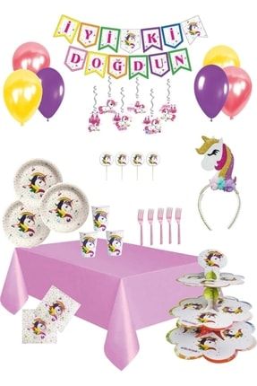 Unicorn Atlı Doğum Günü Parti Seti 8 Kişilik AZFA666