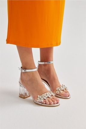 Sare Kadın Topuklu Ayakkabı Gümüş 350