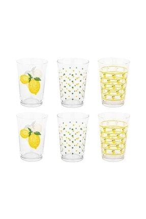 6 Parça Limon Desenli Su Bardağı Takım HARE T20226L