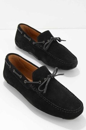 Siyah Süet Leather Erkek Loafer Ayakkabı E01901781002