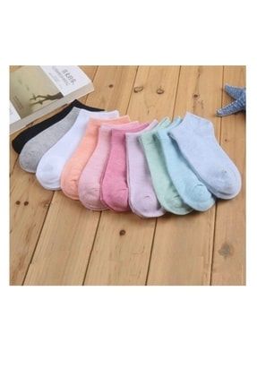 10”çift Koton Karışık Renk Kadın Patik Çorap Seti 213498709