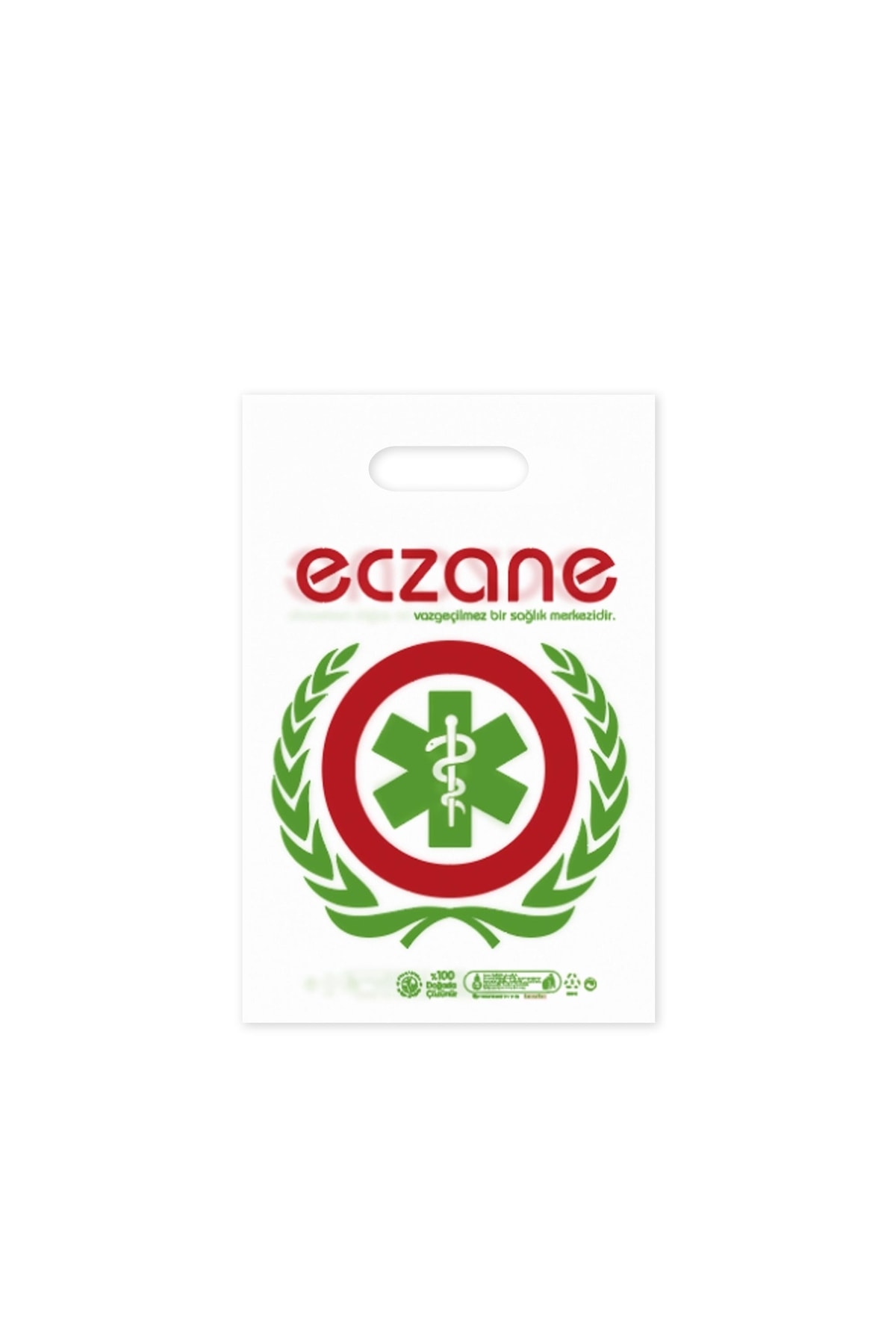 Elgeçme Eczane Poşeti (no:0) 20x30 Cm (tasarım 5) - 100 Adet — Koksal Pack — Kutu ve Ambalaj Malzemesi