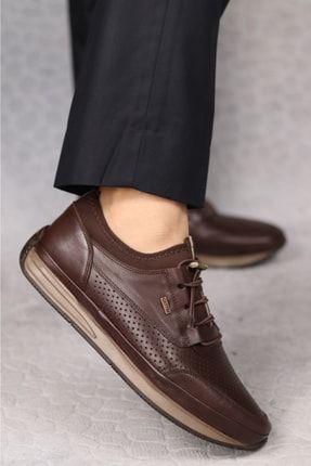 Erkek Kahverengi Hakiki Deri Mevsimlik Ayakkabı SRH-59485