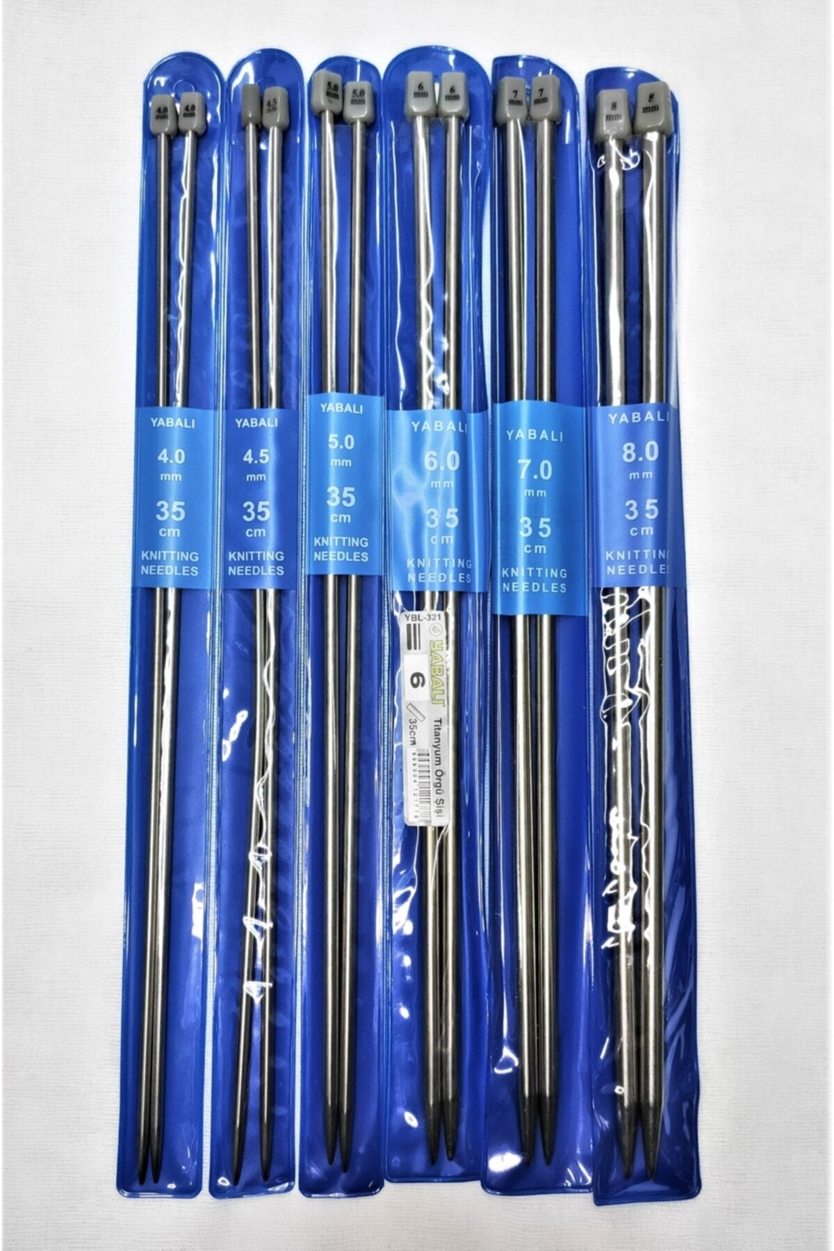 Yavalı 35cm Knitted Skewer Set - 6 Pieces Titanium Skewer Set - 4-4,5-5-6-7-8 Sizes