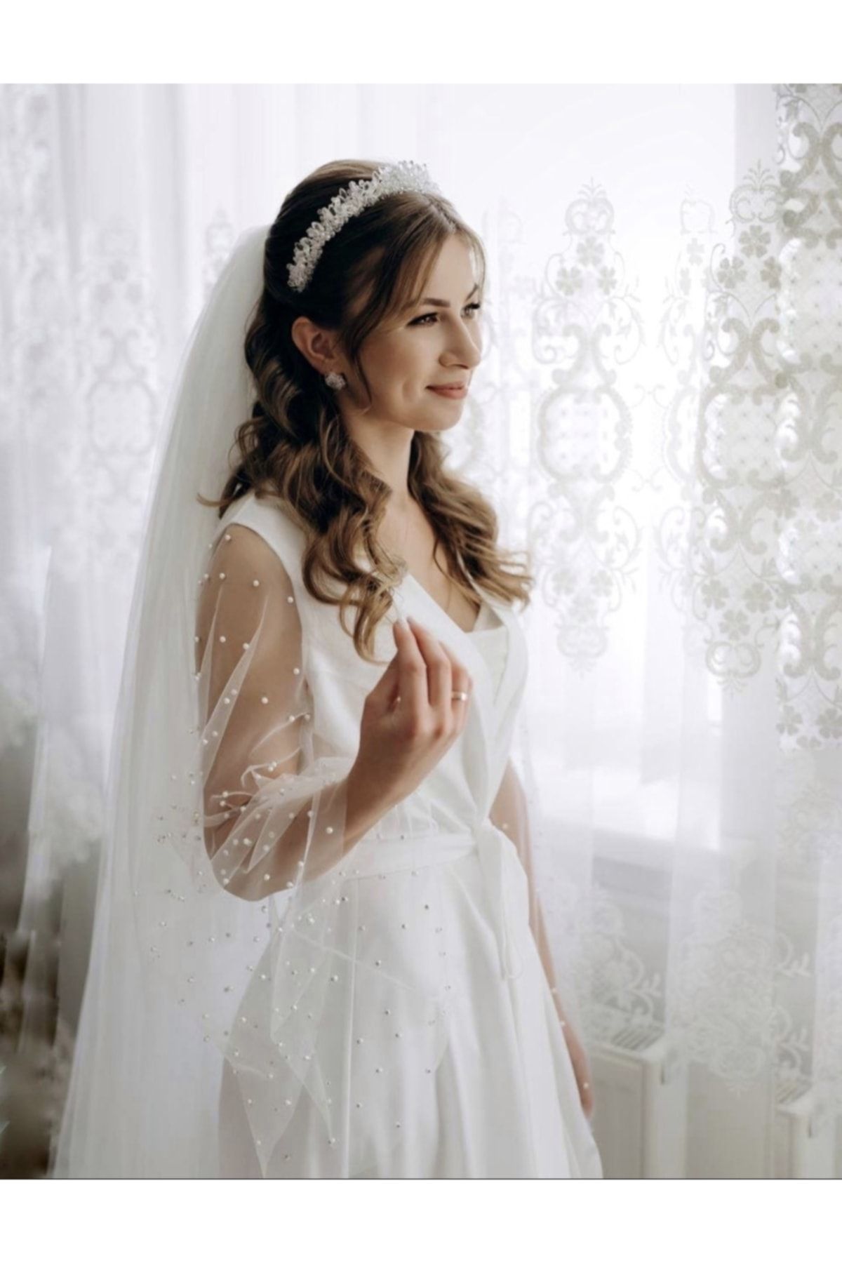 Before To Be Bride-Rochie scurtă din satin cu perle 1