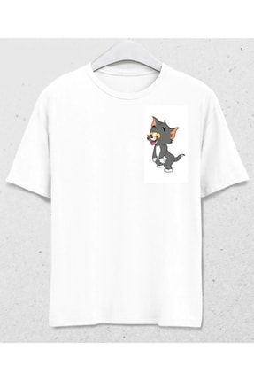 Unisex Tom Ve Jerry Baskılı Oversize Tasarım T-shirt GNGRYAZTTSTÇİZGİ1