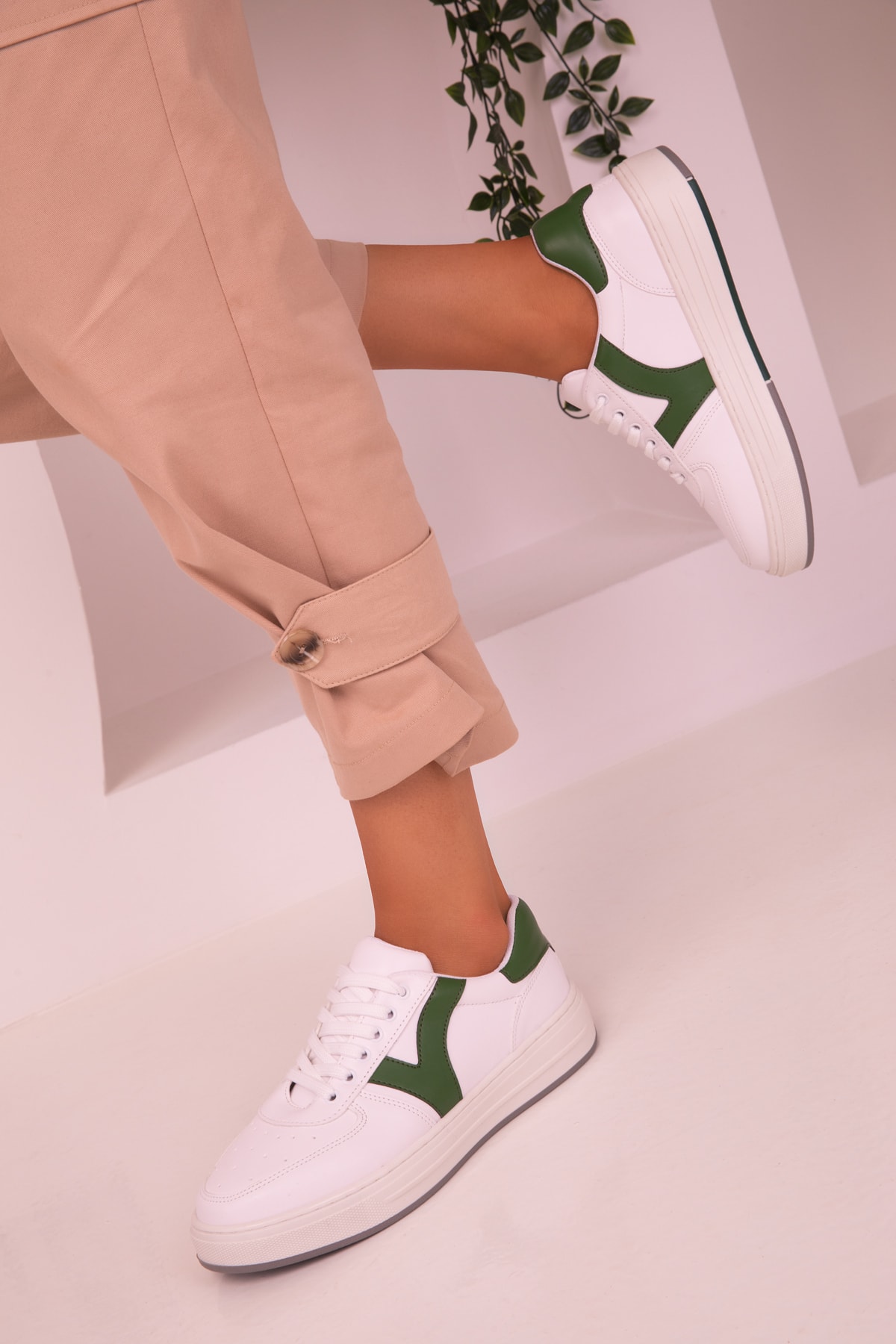 SOHO Beyaz-Yeşil Kadın Sneaker 17109 GU6531