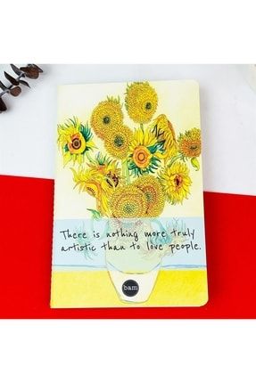 Van Gogh Ayçiçeği Tasarımlı Ekonomik Defter rtndefter19