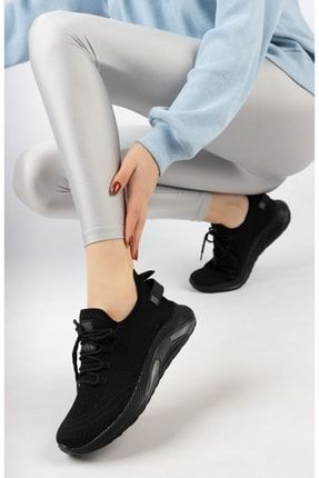 Siyah - Unisex Triko Sneaker 4555