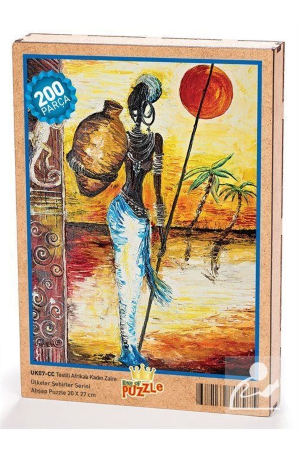 King Of Puzzle زن آفریقایی با کوزه زایر پازل چوبی 204 تکه 8682139718975