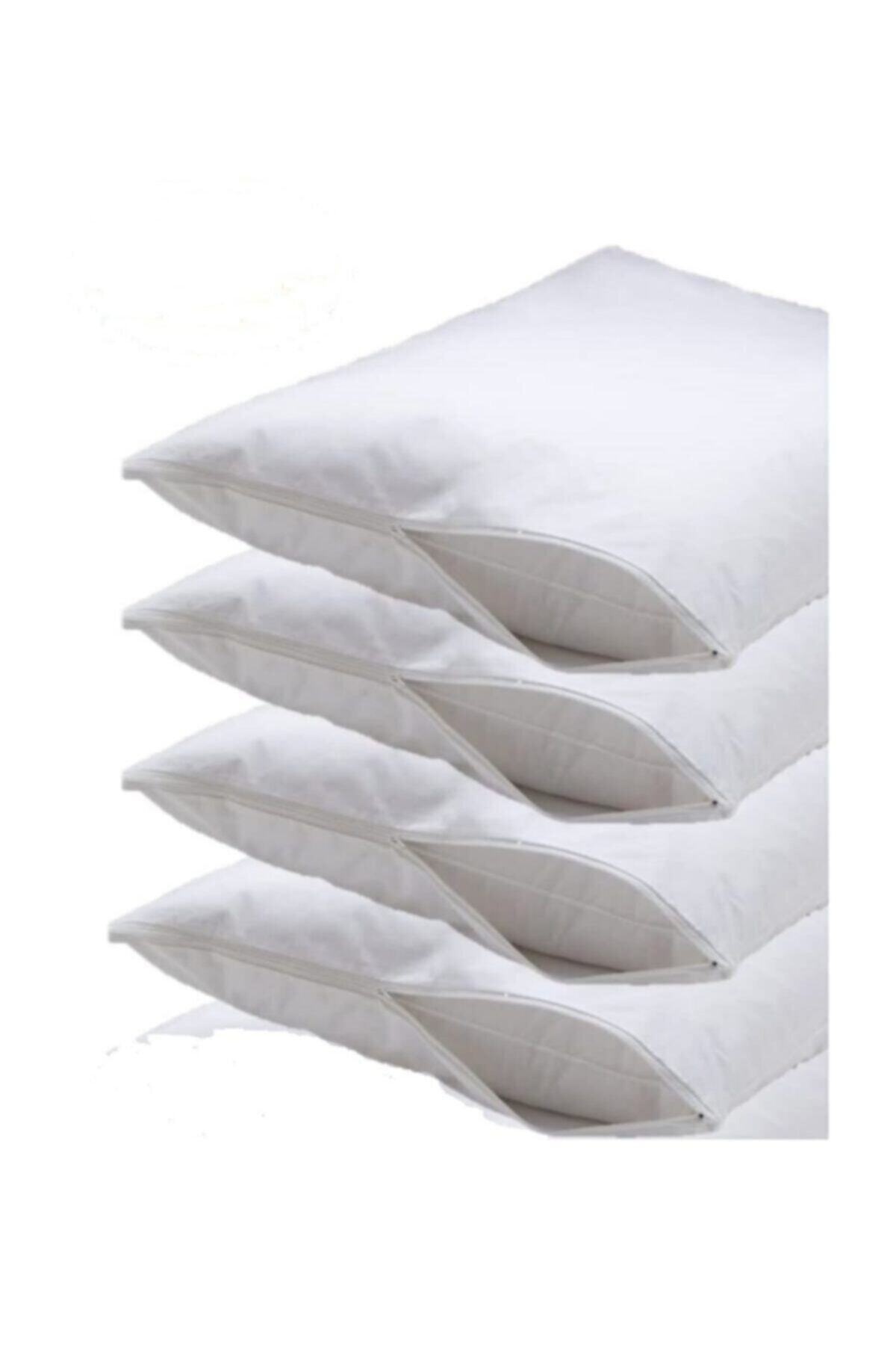 Madame Clean Home 4 Adet Yastık Içi Kılıf Fermuarlı Beyaz %100 Pamuk Kumaş 50x70 Cm