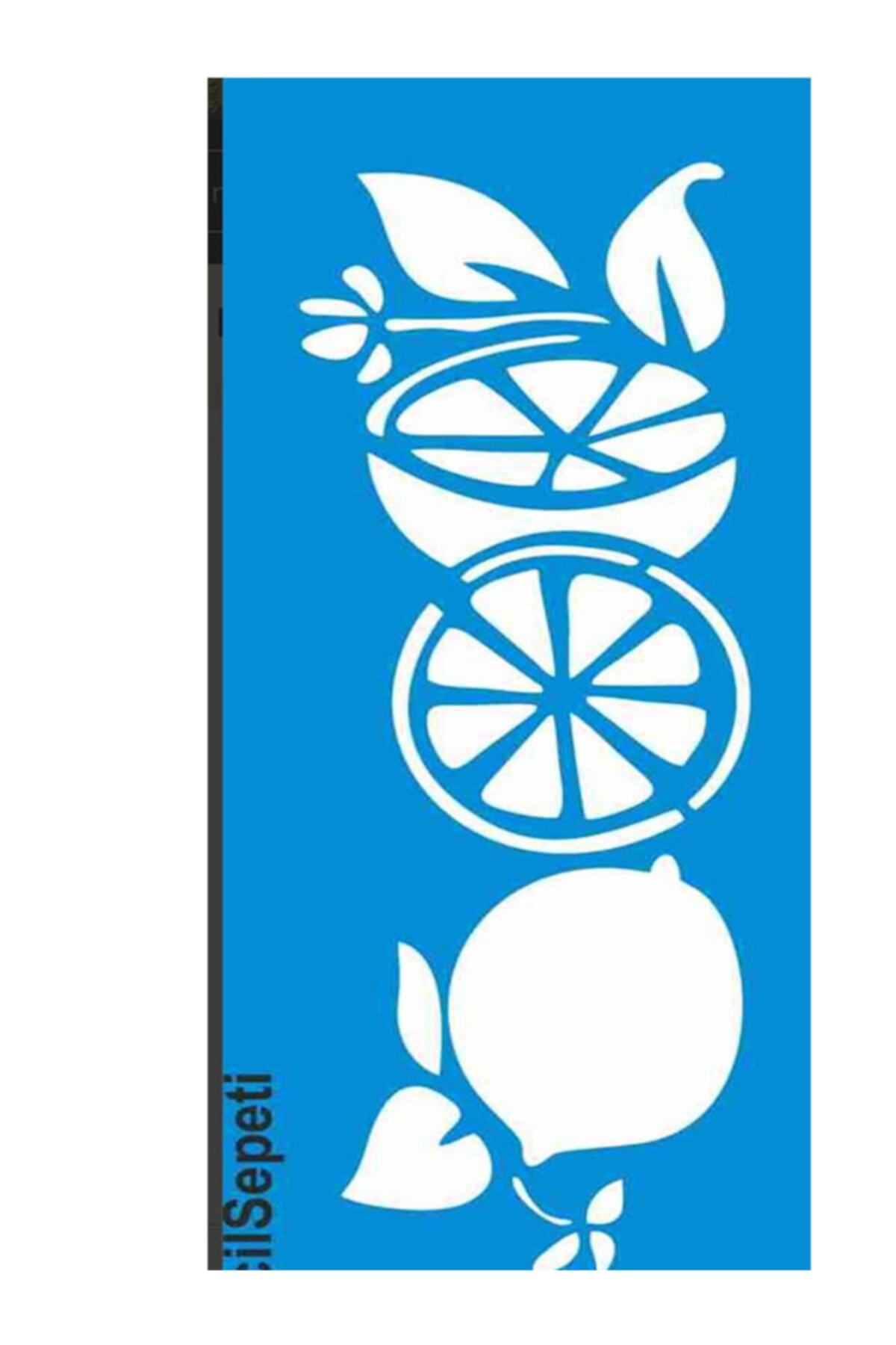 DERYA DESİNG ART Limon Deseni Stencil Şablon St7418 10x30cm