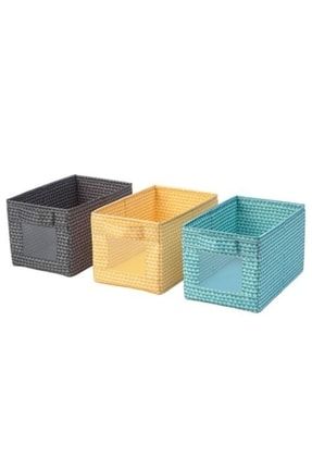 3'adet Kutu Çok Renkli Trendexpress Ikea UPPRYMD 3lü kutu