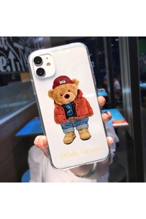 Iphone 11 Uyumlu Kılıf Şeffaf Bizim Teddy Seri Silikon Şeffaf Kılıf Kapak Akademi-Teddy-11-şeffaf