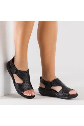 Marsala Ortopedik Sandalet Siyah 12267-siyah