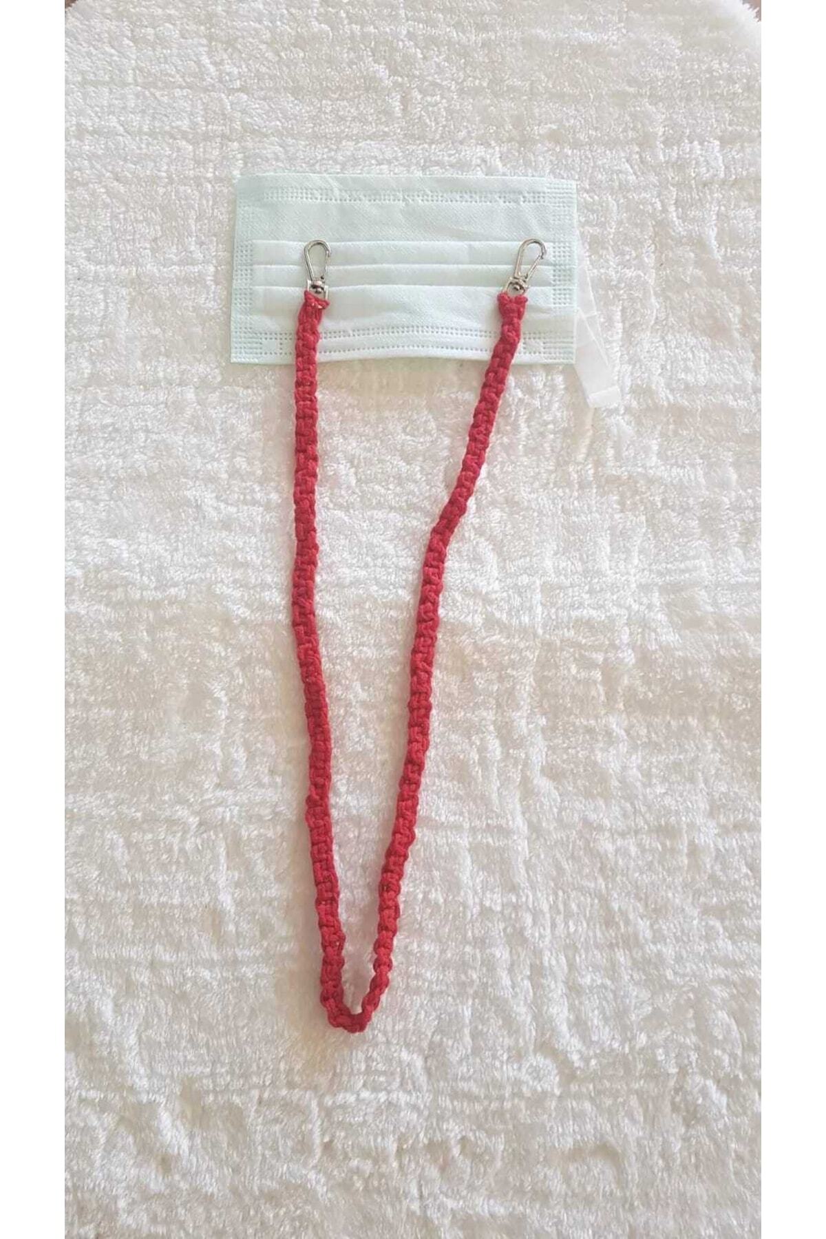 SERAN DESİGN TRADE Çocuk Ve Yetişkin Maske Askısı Makrome Pamuk Ipinden Yapılmıştır. 90cm