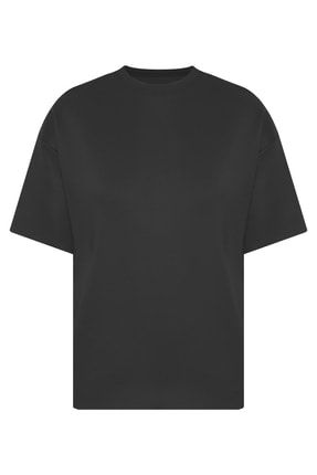 Siyah Oversize T-shirt 2yxe2-45988-02 2YXE2-45988