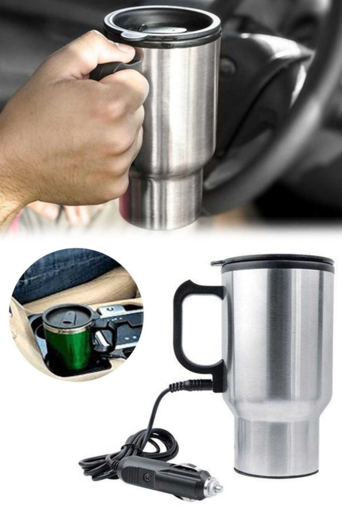 esmelen-Long Way Friendly In-Car Water Heater Thermos to Keep Your Beverage Warm in the Car with 12v Cigarette Lighter Input 4