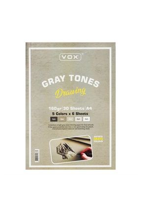 Gray Tones Drawing A4 Üstten Spiralli Çok Amaçlı Çizim Defteri 160gr 30 Yaprak Gri Tonlar 8693457110761