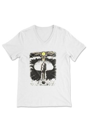 Twin Peaks Beyaz V Yaka Tişört Unisex T-shirt 5896WUV