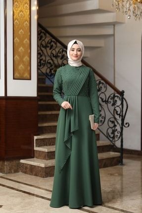 Kadın Haki Manolya Elbise 1036-MANOLYA
