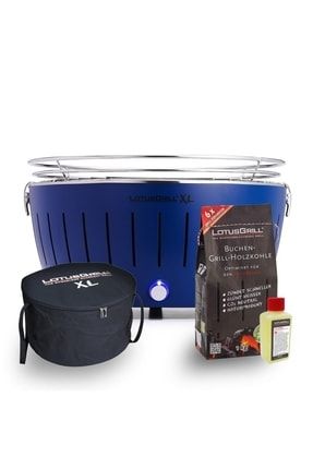 Xl Kömürlü Dumansız Mangal Mavi Set ( Çanta + 1kg Kömür + Yakıt Jeli ) XL-SET-MA