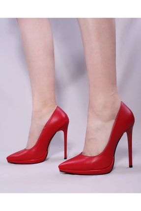 Kırmızı Cilt Platform Topuklu Ayakkabı TYC00406249189