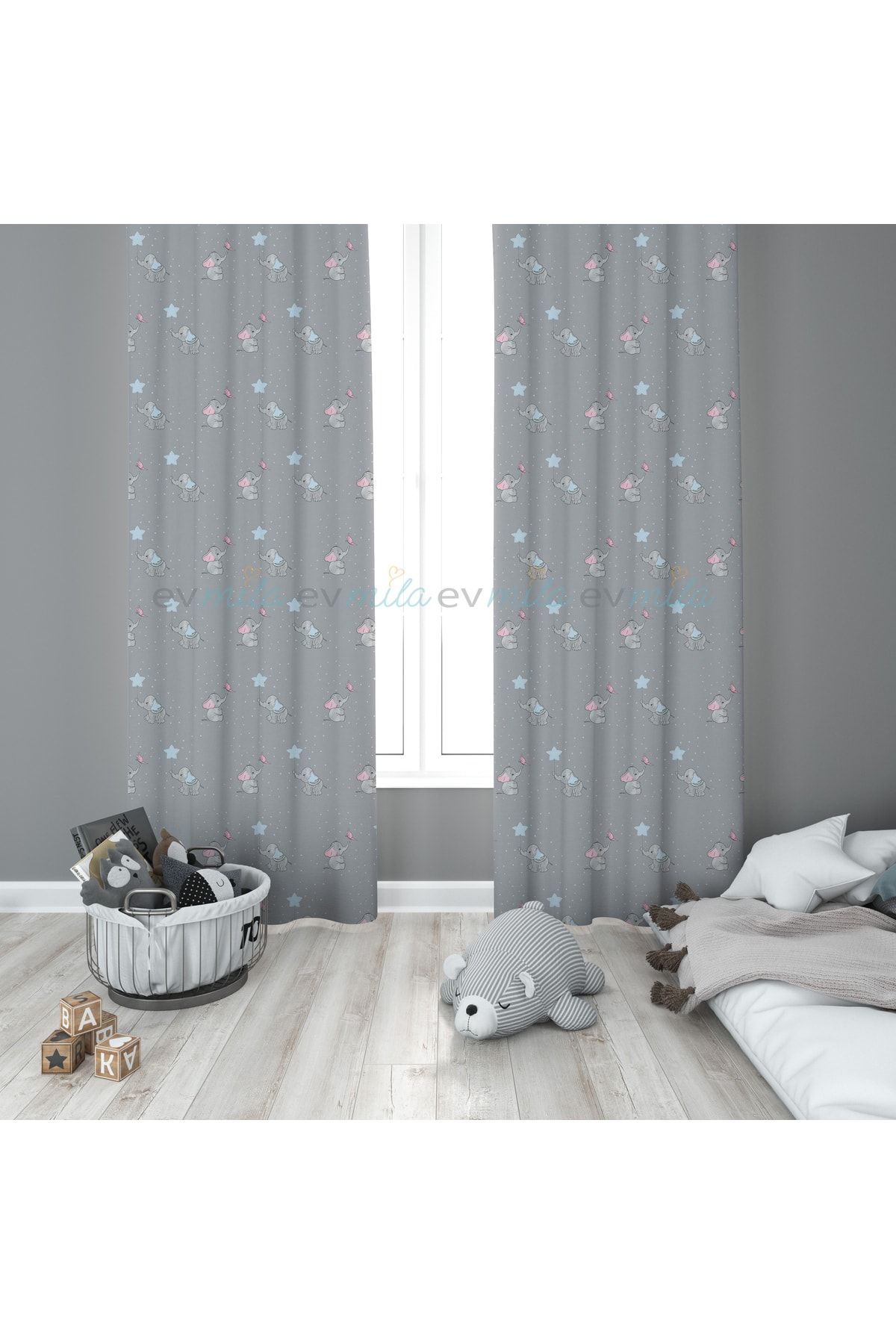 Evmila Cortina De Fundal Cu Model Pentru Camera Copiilor - 140 x 270