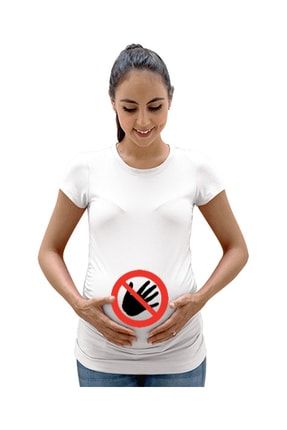 Dokunmak Yasaktır Kadın Hamile Tişört TD312262