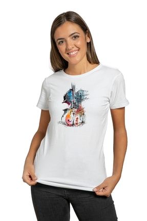 Keman Baskılı T-shirt Tişört GKBB01190