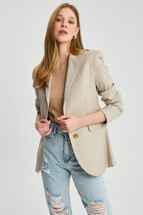 Kadın Çizgi Detay Blazer Ceket KE026