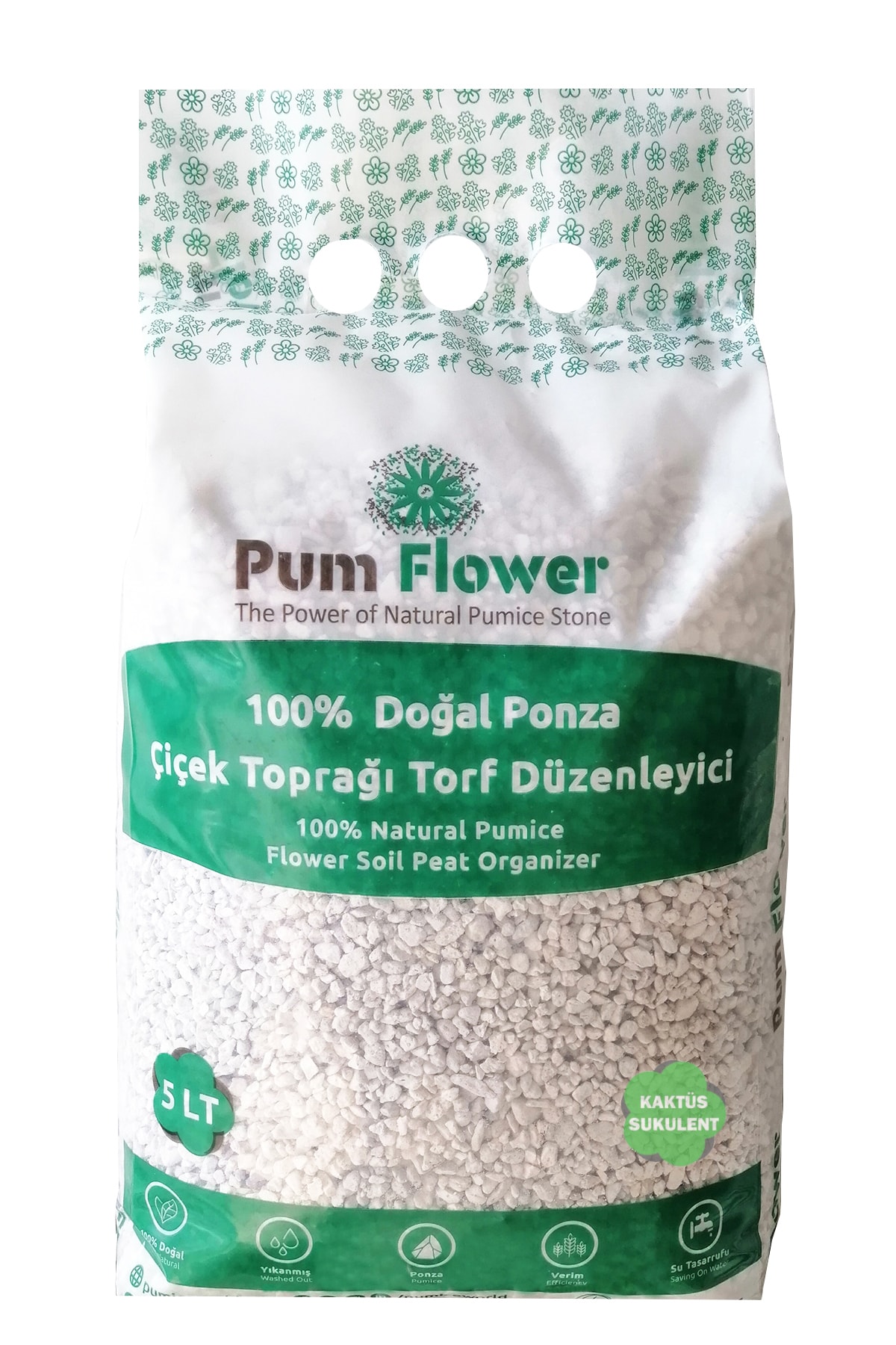 Kaktüs Ve Sukulent Pomza Toprağı Torfu, 5 Litre, Ponza, Torf Düzenleyici 1-17 Mm Tane Boyutu 3